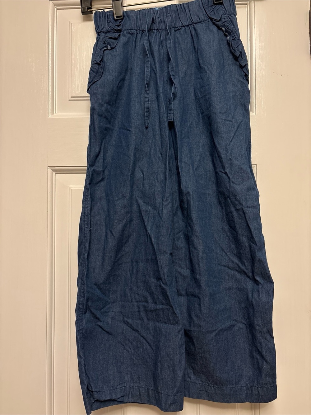 Macrae Skye Girls Denim Blue Wide-Leg Pants, size 9